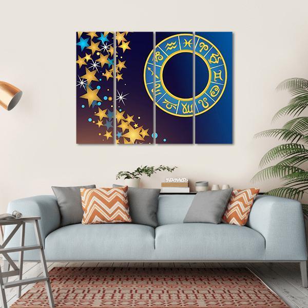 Symbol Of Zodiac Canvas Wall Art-4 Horizontal-Gallery Wrap-34" x 24"-Tiaracle