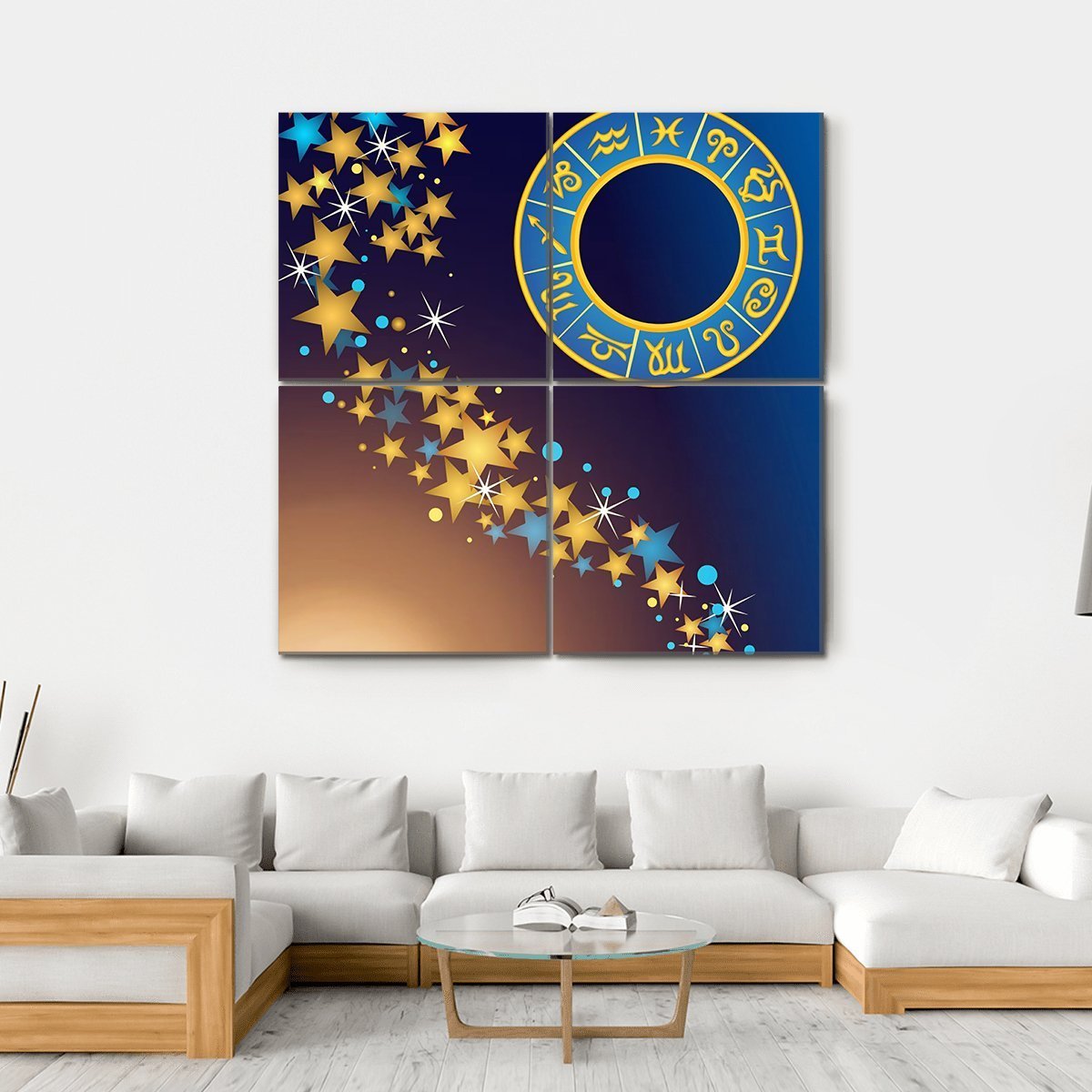 Symbol Of Zodiac Canvas Wall Art-4 Square-Gallery Wrap-17" x 17"-Tiaracle