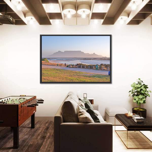 Table Mountain And Cape Town Seen From Big Bay Beach Canvas Wall Art-3 Horizontal-Gallery Wrap-25" x 16"-Tiaracle