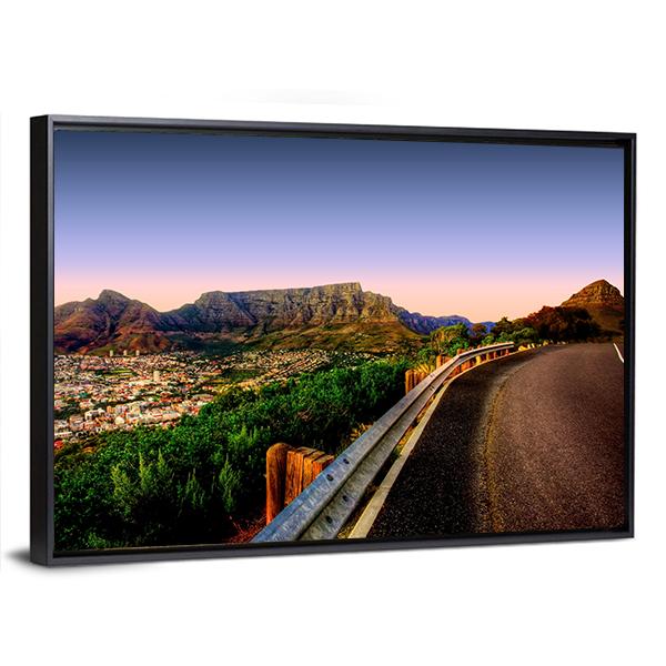 Table Mountain In Cape Town From Signal Hill Canvas Wall Art-3 Horizontal-Gallery Wrap-25" x 16"-Tiaracle