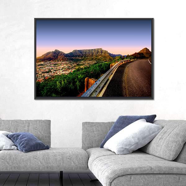 Table Mountain In Cape Town From Signal Hill Canvas Wall Art-3 Horizontal-Gallery Wrap-25" x 16"-Tiaracle