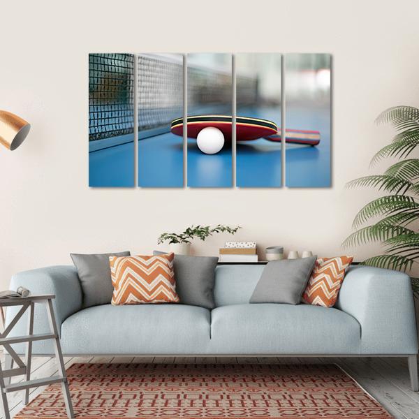 Table Tennis Ball &amp; Bat Canvas Wall Art-5 Horizontal-Gallery Wrap-22" x 12"-Tiaracle