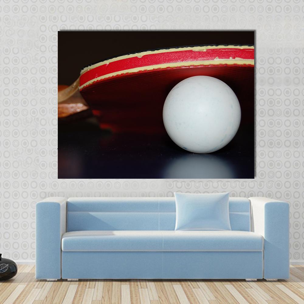 Table Tennis Ball And Paddle Canvas Wall Art-4 Pop-Gallery Wrap-50" x 32"-Tiaracle