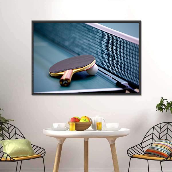 Table Tennis Canvas Wall Art-1 Piece-Floating Frame-24" x 16"-Tiaracle