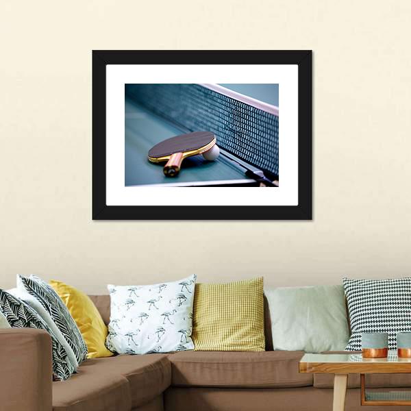 Table Tennis Canvas Wall Art-1 Piece-Framed Print-20" x 16"-Tiaracle