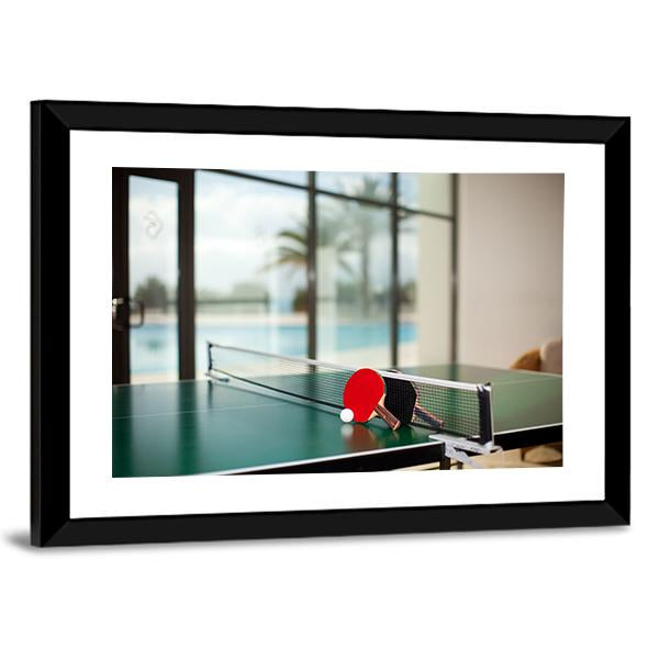 Table Tennis Equipment Panoramic Canvas Wall Art-1 Piece-36&quot; x 12&quot;-Tiaracle