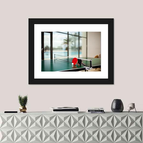 Table Tennis Equipment Panoramic Canvas Wall Art-1 Piece-36" x 12"-Tiaracle