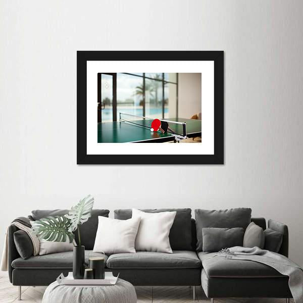 Table Tennis Equipment Panoramic Canvas Wall Art-1 Piece-36" x 12"-Tiaracle