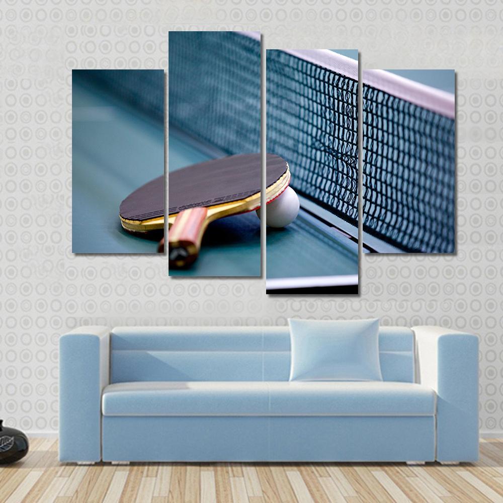 Table Tennis Canvas Wall Art-4 Pop-Gallery Wrap-50&quot; x 32&quot;-Tiaracle