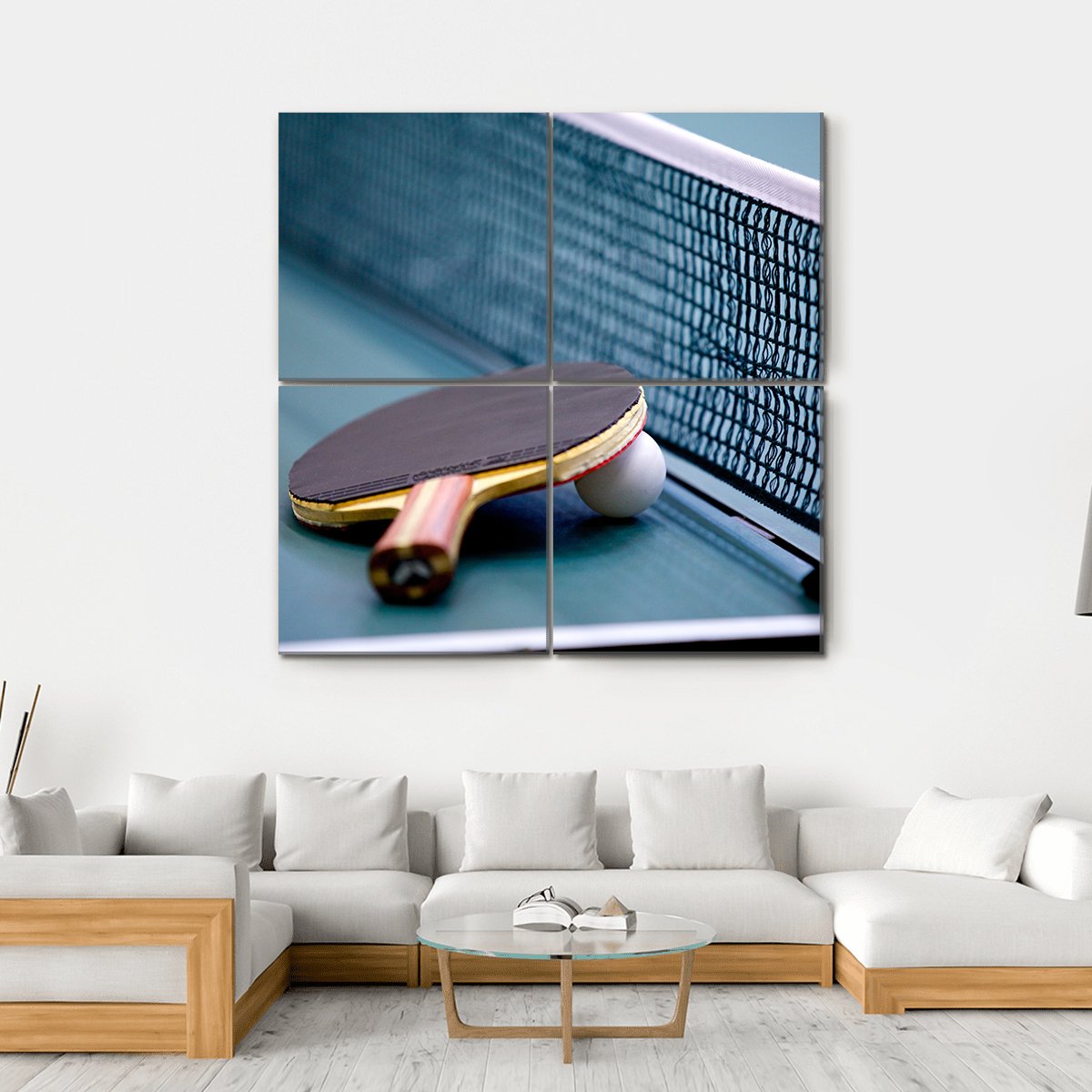 Table Tennis Canvas Wall Art-4 Square-Gallery Wrap-17" x 17"-Tiaracle
