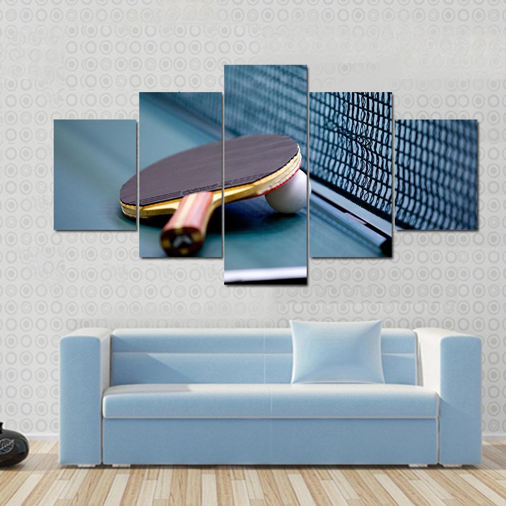Table Tennis Canvas Wall Art-5 Star-Gallery Wrap-62&quot; x 32&quot;-Tiaracle