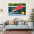 Table Tennis Racket And Ball On Net Canvas Wall Art-4 Horizontal-Gallery Wrap-34" x 24"-Tiaracle