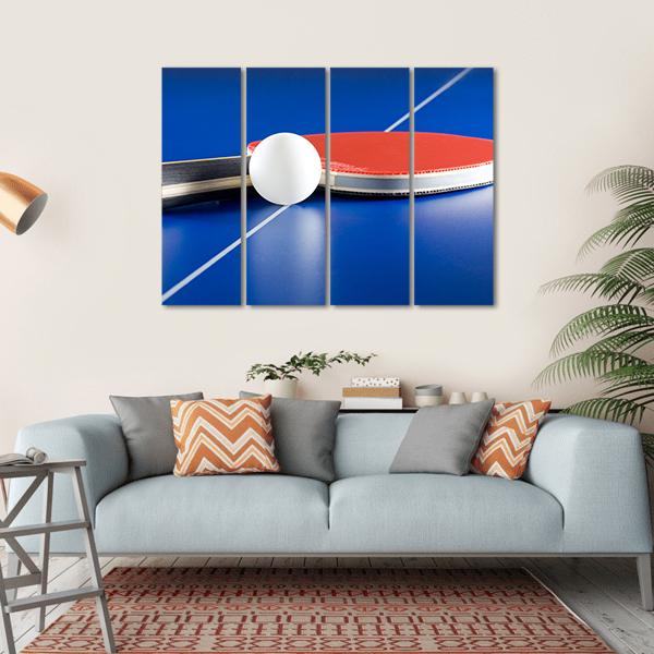 Table Tennis Racket & Ball Canvas Wall Art-4 Horizontal-Gallery Wrap-34" x 24"-Tiaracle