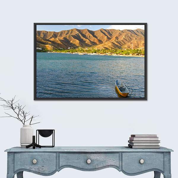 Taganga Bay Colombia Canvas Wall Art-3 Horizontal-Gallery Wrap-25" x 16"-Tiaracle