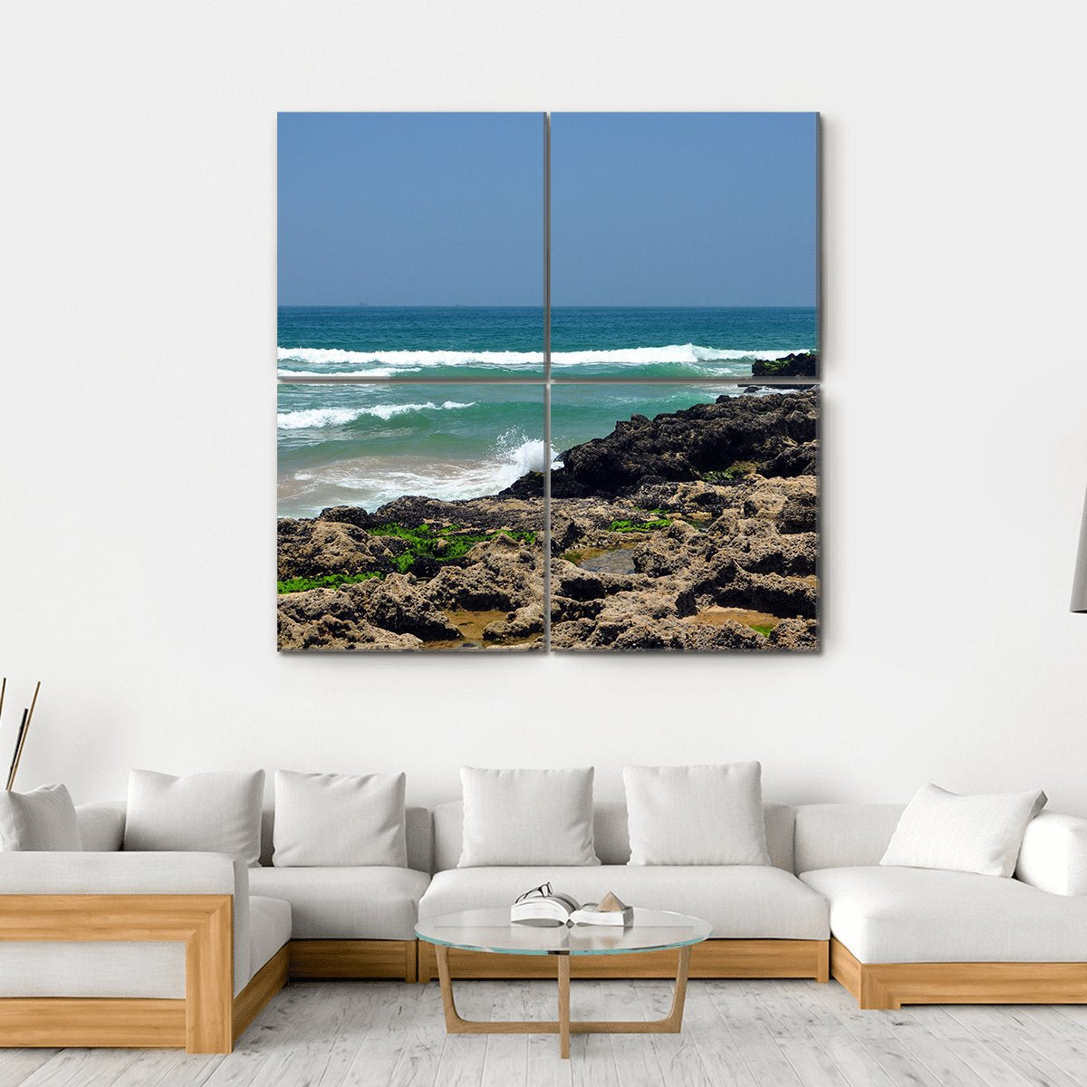 Taghazout Bay Morocco Canvas Wall Art-4 Square-Gallery Wrap-17" x 17"-Tiaracle