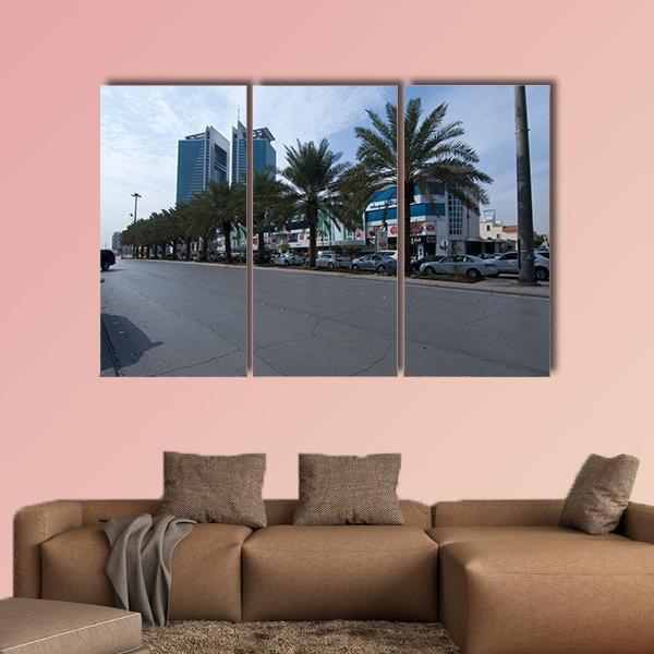 Tahlia Street In Riyadh Canvas Wall Art-3 Horizontal-Gallery Wrap-37" x 24"-Tiaracle