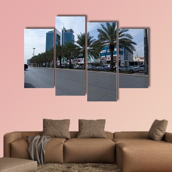 Tahlia Street In Riyadh Canvas Wall Art-4 Pop-Gallery Wrap-50" x 32"-Tiaracle