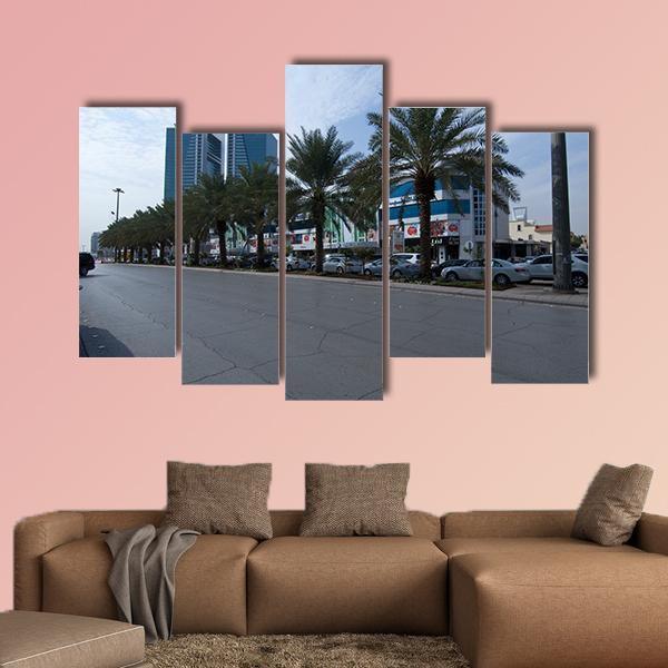 Tahlia Street In Riyadh Canvas Wall Art-5 Pop-Gallery Wrap-47" x 32"-Tiaracle