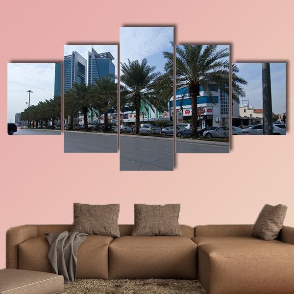 Tahlia Street In Riyadh Canvas Wall Art-5 Star-Gallery Wrap-62" x 32"-Tiaracle