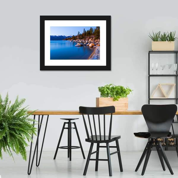 Tahoe Lake After Sunset Canvas Wall Art-3 Horizontal-Gallery Wrap-25" x 16"-Tiaracle