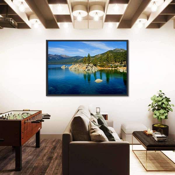 Tahoe Lake Canvas Wall Art-3 Horizontal-Gallery Wrap-25" x 16"-Tiaracle