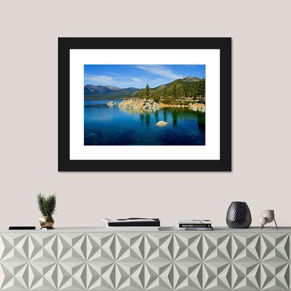Tahoe Lake Canvas Wall Art-3 Horizontal-Gallery Wrap-25" x 16"-Tiaracle