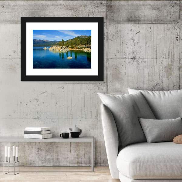Tahoe Lake Canvas Wall Art-5 Horizontal-Gallery Wrap-22" x 12"-Tiaracle