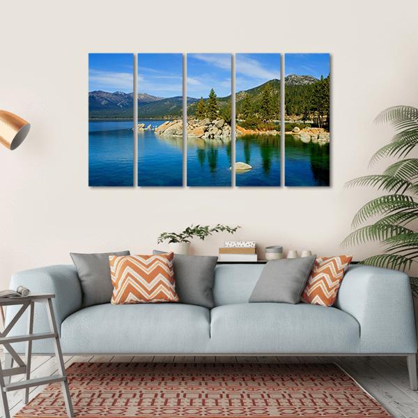 Tahoe Lake Canvas Wall Art-5 Horizontal-Gallery Wrap-22" x 12"-Tiaracle