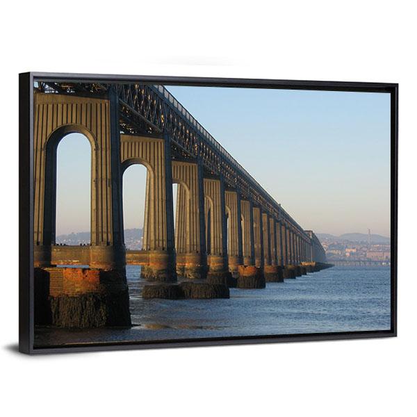 Tail Rail Bridge And Dundee From Fife Canvas Wall Art-3 Horizontal-Gallery Wrap-25" x 16"-Tiaracle