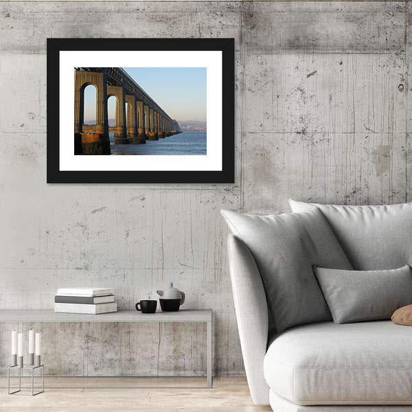Tail Rail Bridge And Dundee From Fife Canvas Wall Art-3 Horizontal-Gallery Wrap-25" x 16"-Tiaracle