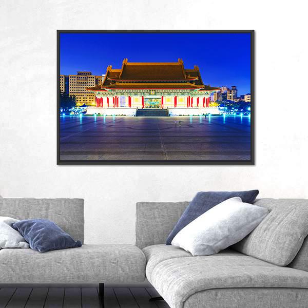 Taipei National Theater Canvas Wall Art-1 Piece-Floating Frame-24" x 16"-Tiaracle
