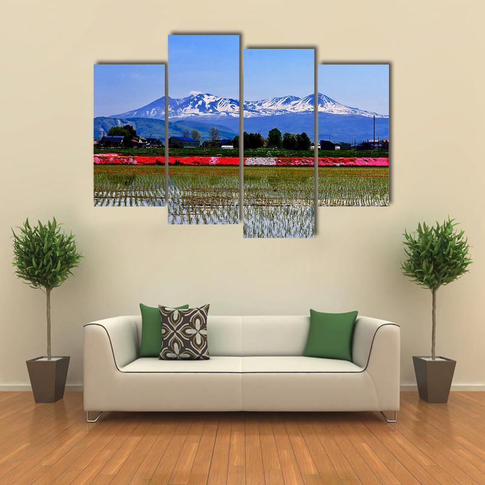 Taisetsuzan In Winter Canvas Wall Art-4 Pop-Gallery Wrap-50" x 32"-Tiaracle
