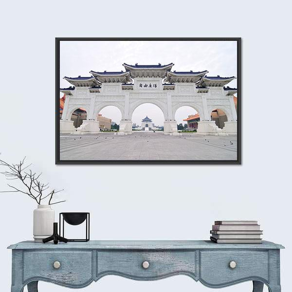 Taiwan Democracy Memorial Hall Canvas Wall Art-3 Horizontal-Gallery Wrap-25" x 16"-Tiaracle
