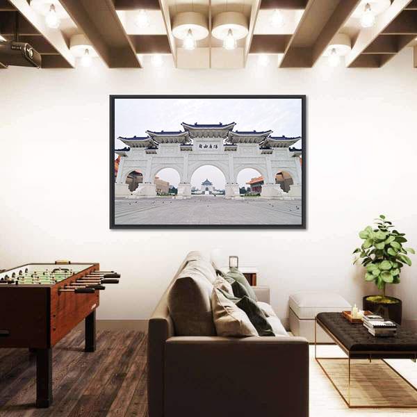 Taiwan Democracy Memorial Hall Canvas Wall Art-3 Horizontal-Gallery Wrap-25" x 16"-Tiaracle