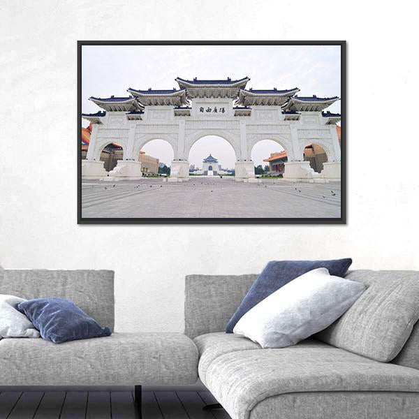 Taiwan Democracy Memorial Hall Canvas Wall Art-1 Piece-Floating Frame-24" x 16"-Tiaracle