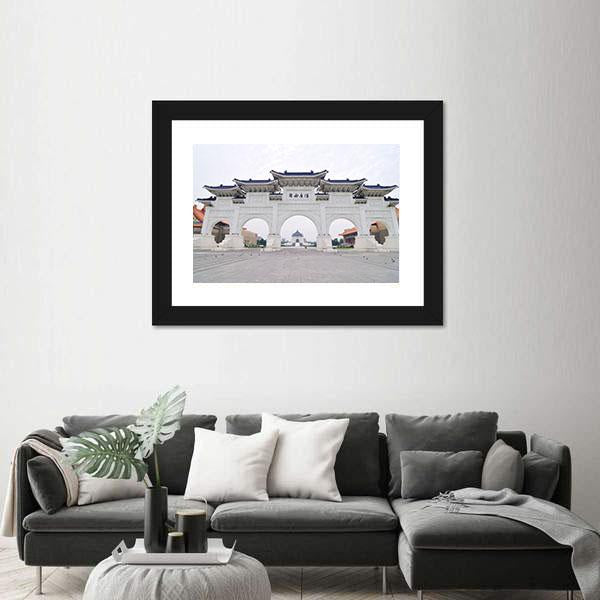 Taiwan Democracy Memorial Hall Canvas Wall Art-1 Piece-Framed Print-20" x 16"-Tiaracle