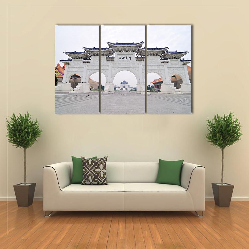 Taiwan Democracy Memorial Hall Canvas Wall Art-3 Horizontal-Gallery Wrap-37" x 24"-Tiaracle