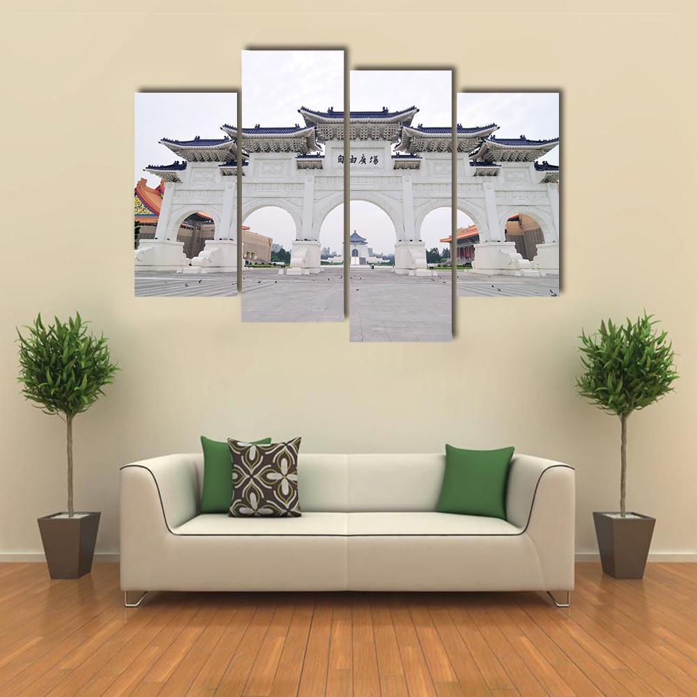 Taiwan Democracy Memorial Hall Canvas Wall Art-4 Pop-Gallery Wrap-50" x 32"-Tiaracle