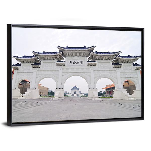 Taiwan Democracy Memorial Hall Panoramic Canvas Wall Art-1 Piece-36" x 12"-Tiaracle