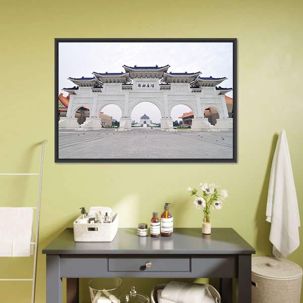 Taiwan Democracy Memorial Hall Panoramic Canvas Wall Art-1 Piece-36" x 12"-Tiaracle