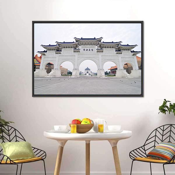 Taiwan Democracy Memorial Hall Panoramic Canvas Wall Art-1 Piece-36" x 12"-Tiaracle