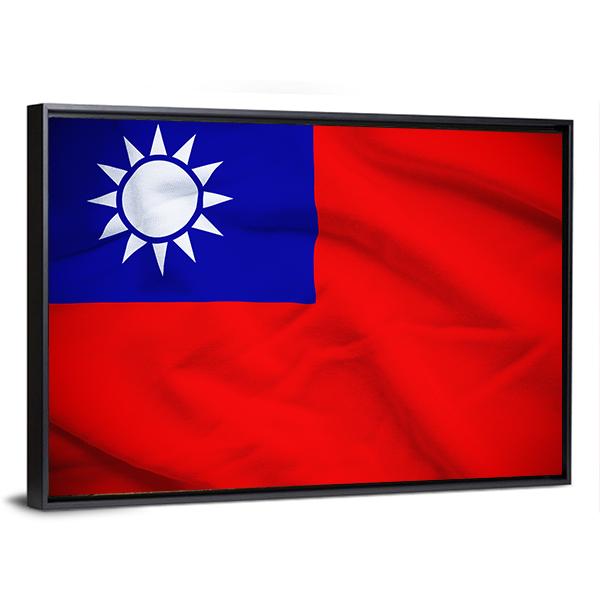 Taiwan Flag Canvas Wall Art-3 Horizontal-Gallery Wrap-25" x 16"-Tiaracle