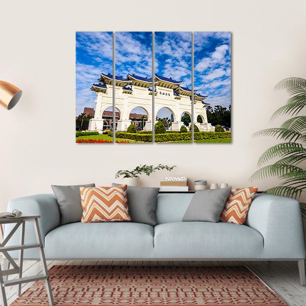 Taiwan National Democracy Memorial Hall Canvas Wall Art-4 Horizontal-Gallery Wrap-34" x 24"-Tiaracle