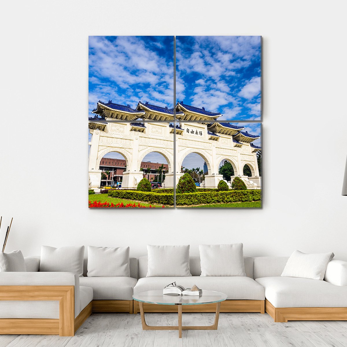 Taiwan National Democracy Memorial Hall Canvas Wall Art-4 Square-Gallery Wrap-17" x 17"-Tiaracle