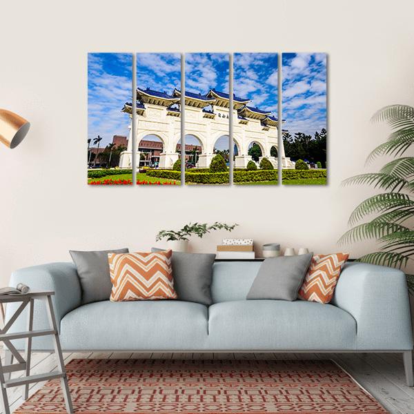 Taiwan National Democracy Memorial Hall Canvas Wall Art-5 Horizontal-Gallery Wrap-22" x 12"-Tiaracle