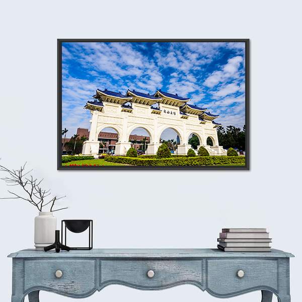 Taiwan National Democracy Memorial Hall Canvas Wall Art-5 Horizontal-Gallery Wrap-22" x 12"-Tiaracle