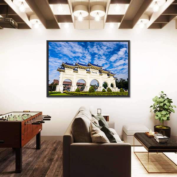 Taiwan National Democracy Memorial Hall Canvas Wall Art-5 Horizontal-Gallery Wrap-22" x 12"-Tiaracle