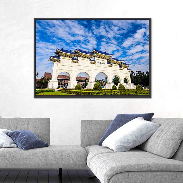 Taiwan National Democracy Memorial Hall Canvas Wall Art-1 Piece-Floating Frame-24" x 16"-Tiaracle