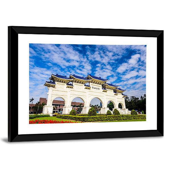 Taiwan National Democracy Memorial Hall Canvas Wall Art-3 Horizontal-Gallery Wrap-25" x 16"-Tiaracle