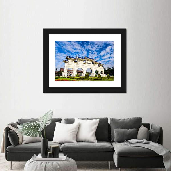 Taiwan National Democracy Memorial Hall Canvas Wall Art-1 Piece-Framed Print-20" x 16"-Tiaracle